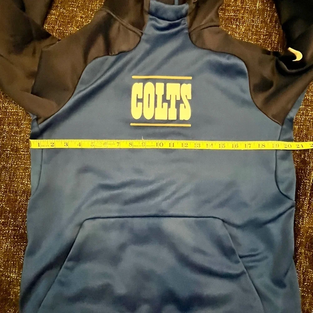 Nike thermal fit NFL colts hoodie adult SZ SM Navy sleeve & hood royal blue body